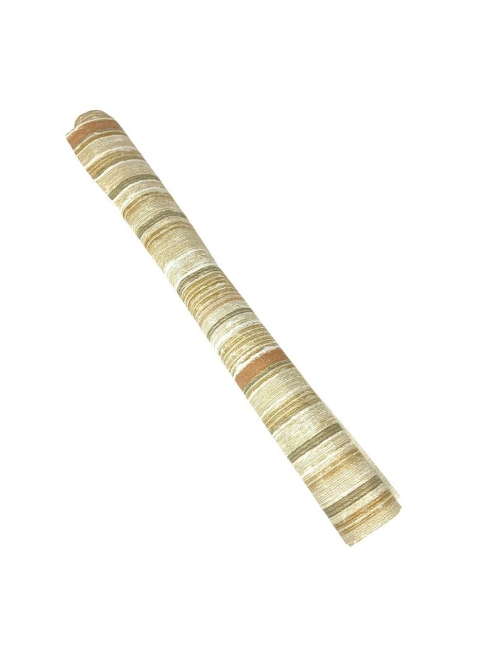 Vintage Striped Vinyl Wallpaper Remnant Roll Textured Brown Orange 70s Remnant